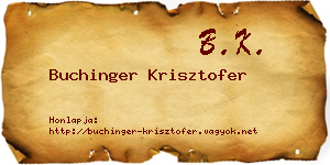Buchinger Krisztofer névjegykártya